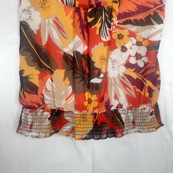 Apt. 9 Orange Red Ruffled Blouse size Large - Picture 11 of 13